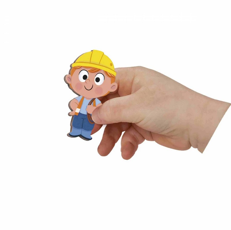 Libro magnetico per bambini a tema cantiere con 30 magneti, adatto dai 3 anni in su